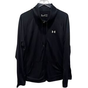 Under Armour Women's Size XXL Heatgear Full-zip Track Jacket Black Quick Dry